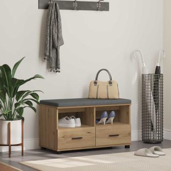 ARDEBO.de - Flurbank mit Kissen mit Speicher Artisan-Eiche 80 x 38 x 46 cm