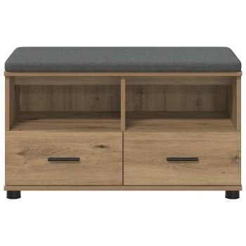 Flurbank mit Kissen mit Speicher Artisan-Eiche 80 x 38 x 46 cm