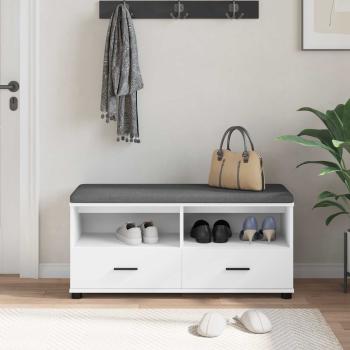 Flurbank Weiß 100 x 38 x 46 cm Spanplatte und Polsterstoff