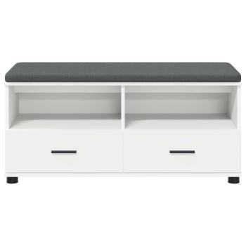 Flurbank Weiß 100 x 38 x 46 cm Spanplatte und Polsterstoff