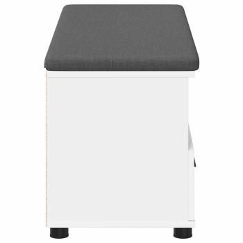 Flurbank Weiß 100 x 38 x 46 cm Spanplatte und Polsterstoff