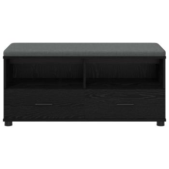 Flurbank mit Kissen Schwarz Eichen-Optik 100 x 38 x 46 cm