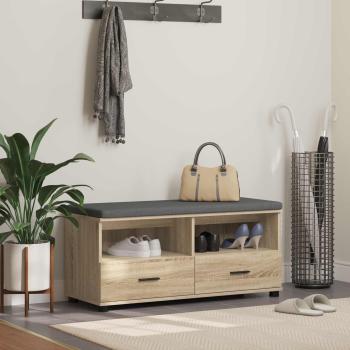 ARDEBO.de - Flurbank mit Kissen mit Speicher Sonoma-Eiche 100 x 38 x 46 cm