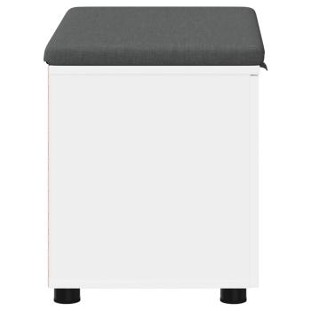 Flurbank mit Kissen mit Speicher mit Tür Weiß 60 x 38 x 46 cm