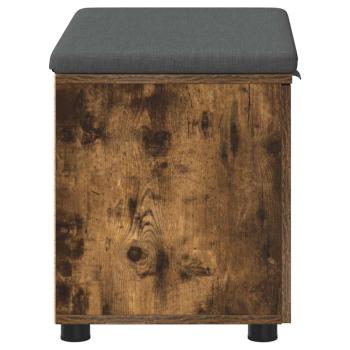 Flurbank mit Kissen mit Tür Geräucherte Eiche 60 x 38 x 46 cm