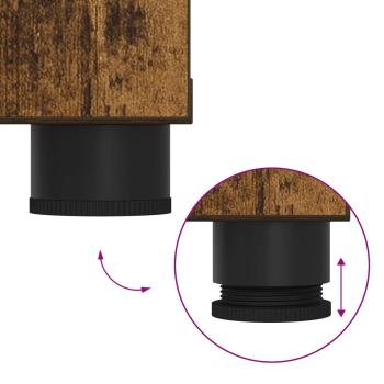 Flurbank mit Kissen mit Tür Geräucherte Eiche 60 x 38 x 46 cm