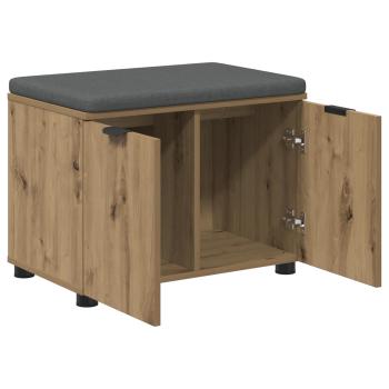 Flurbank mit Kissen mit Speicher Artisan-Eiche 60 x 38 x 46 cm