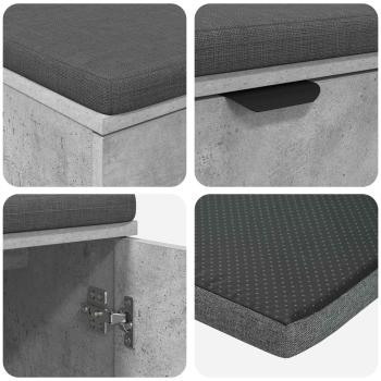 Flurbank mit Kissen mit Speicher Beton Grau 100 x 38 x 46 cm