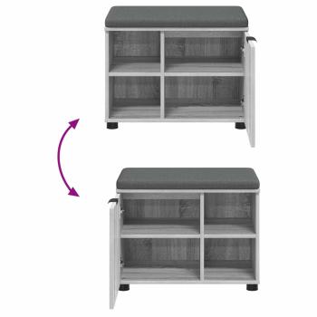 Flurbank mit Kissen Uni Graues Sonoma 60 x 38 x 46 cm
