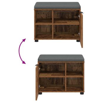 Flurbank mit Kissen Uni Altholz 60 x 38 x 46 cm