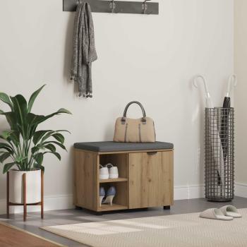 ARDEBO.de - Flurbank mit Kissen Uni Artisan-Eiche 60 x 38 x 46 cm