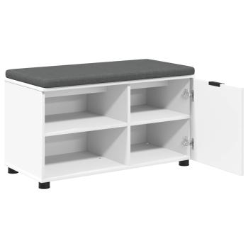 Flurbank mit Kissen Uni Weiß 80 x 38 x 46 cm