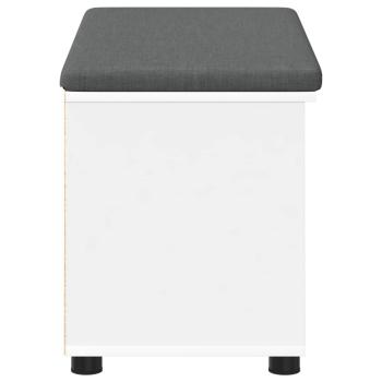 Flurbank mit Kissen Uni Weiß 80 x 38 x 46 cm