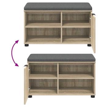 Flurbank mit Kissen Uni Sonoma-Eiche 80 x 38 x 46 cm