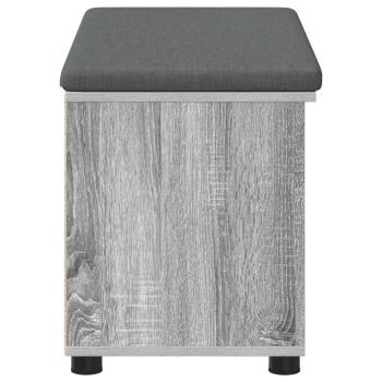 Flurbank mit Kissen Uni Graues Sonoma 80 x 38 x 46 cm