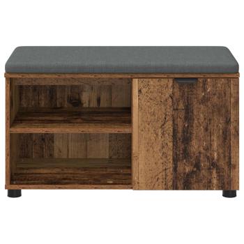 Flurbank mit Kissen Uni Altholz 80 x 38 x 46 cm