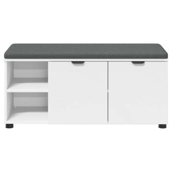 Flurbank mit Kissen Uni Weiß 100 x 38 x 46 cm