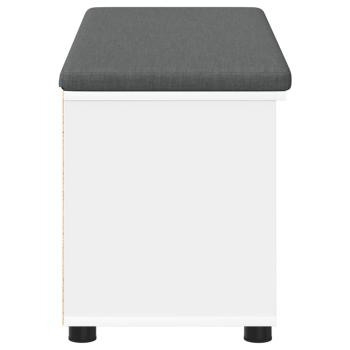 Flurbank mit Kissen Uni Weiß 100 x 38 x 46 cm