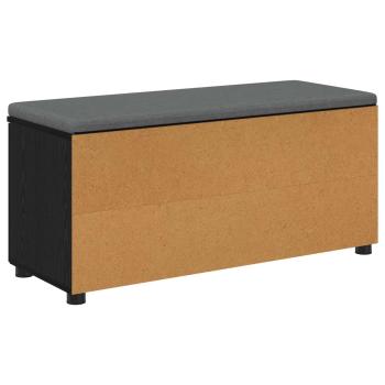 Flurbank mit Kissen Uni Schwarz Eichen-Optik 100 x 38 x 46 cm