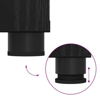 Flurbank mit Kissen Uni Schwarz Eichen-Optik 100 x 38 x 46 cm