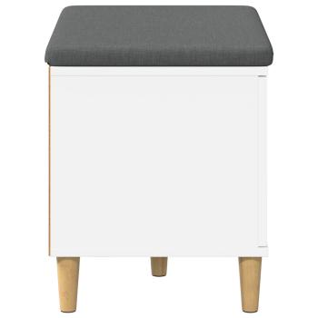 Flurbank mit Kissen mit Speicher mit Tür Weiß 60 x 38 x 46 cm