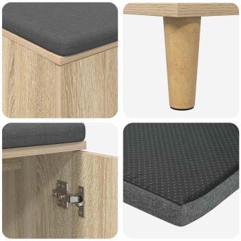 Flurbank mit Kissen mit Speicher Sonoma-Eiche 60 x 38 x 46 cm