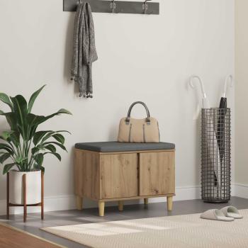 ARDEBO.de - Flurbank mit Kissen mit Speicher Artisan-Eiche 60 x 38 x 46 cm