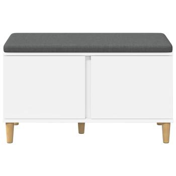 Flurbank mit Kissen mit Speicher mit Tür Weiß 60 x 38 x 46 cm