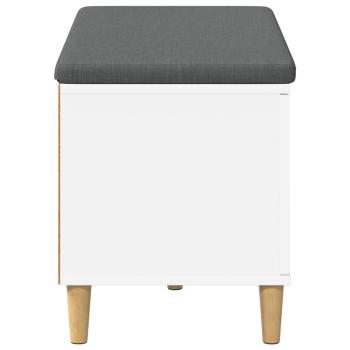 Flurbank mit Kissen mit Speicher mit Tür Weiß 60 x 38 x 46 cm