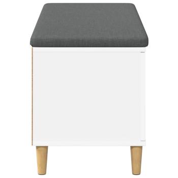 Flurbank mit Kissen mit Speicher mit Tür Weiß 60 x 38 x 46 cm