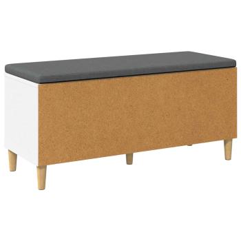 Flurbank mit Kissen mit Speicher mit Tür Weiß 60 x 38 x 46 cm