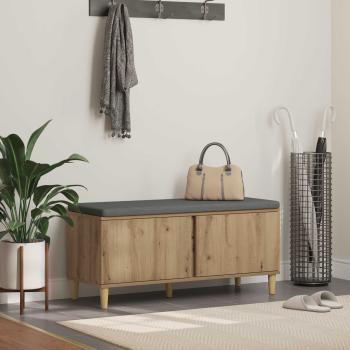 ARDEBO.de - Flurbank mit Kissen mit Speicher Artisan-Eiche 60 x 38 x 46 cm