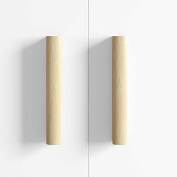 Gerader Griff 12 pcs Natürliche Holzfarbe 130 x 25 x 30 mm