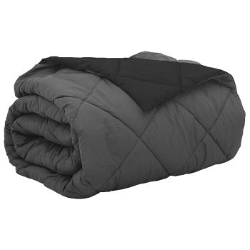 Sommerdecke Schwarz und Anthrazit 200 x 200 cm Mikrofaser