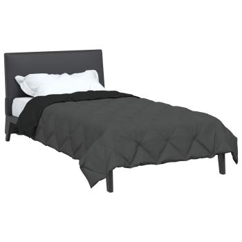 ARDEBO.de - Sommerdecke Schwarz und Anthrazit 220 x 140 cm Mikrofaser