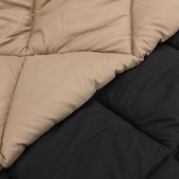 Sommerdecke Schwarz und Taupe 200 x 140 cm Mikrofaser