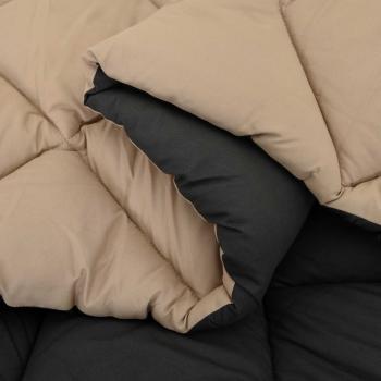 ARDEBO.de - Ganzjahresbettdecke Schwarz und Taupe 200 x 140 cm Mikrofaser