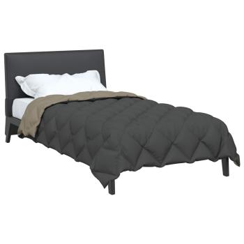 Winterbettdecke Hellgrau und Anthrazit 200 x 135 cm Mikrofaser