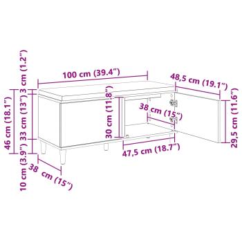 Flurbank mit Kissen mit Speicher Altholz 60 x 38 x 46 cm