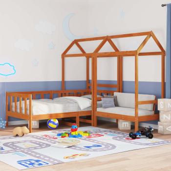 ARDEBO.de - Tagesbett Set Wachsbraun Massives Kiefernholz