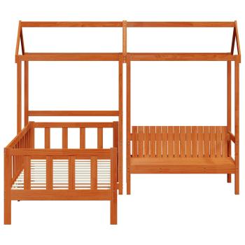 Tagesbett Set Wachsbraun Massives Kiefernholz