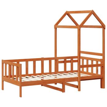 Tagesbett Set 2 Stk. Wachsbraun Massives Kiefernholz