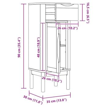 Badezimmerschrank mit Schubladen Wachsbraun 35 x 30 x 85 cm