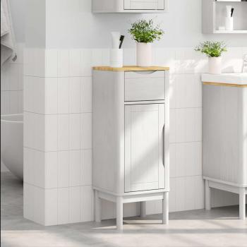 Badezimmerschrank FLORO Weiß 35 x 30 x 90 cm Massivholz Kiefer