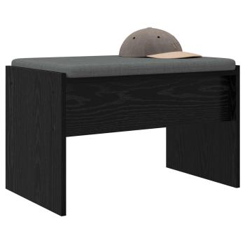 Flurbank mit Kissen Schwarz Eichen-Optik 60 x 38 x 46 cm