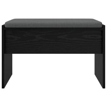 Flurbank mit Kissen Schwarz Eichen-Optik 60 x 38 x 46 cm