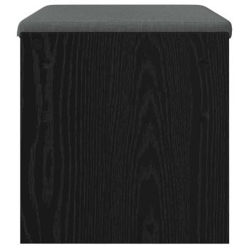 Flurbank mit Kissen Schwarz Eichen-Optik 60 x 38 x 46 cm