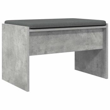 ARDEBO.de - Flurbank mit Kissen Beton Grau 60 x 38 x 46 cm