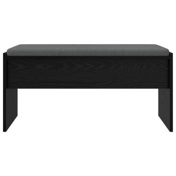 Flurbank mit Kissen Schwarz Eichen-Optik 80 x 38 x 46 cm