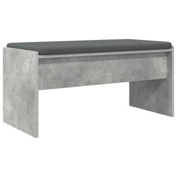 Flurbank mit Kissen Beton Grau 83 x 38 x 40 cm